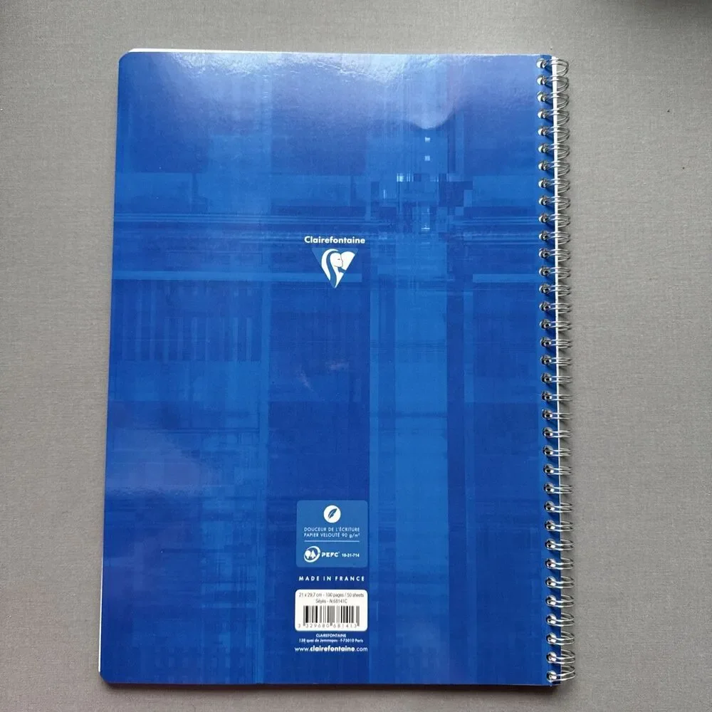 NEW Clairefontaine Wirebound Notebook A4 French Ruled Blue - Wear on Cover